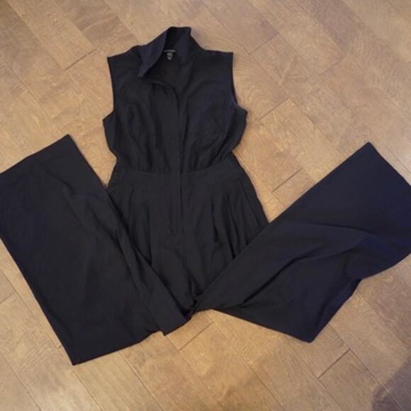 Athleta Brooklyn Heights Wide Leg Jumpsuit Black Womens Size 12 Tall - Picture 3 of 6